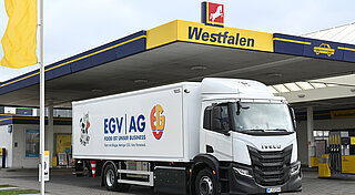 Die Westfalen-Station in Herford soll ab Herbst Fahrzeuge der EGV AG mit dem klimafreundlichen Biogas versorgen.